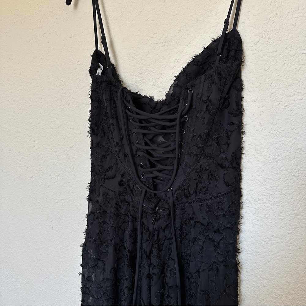 House of CB ‘Seren’ Black Floral Lace Back Maxi Dress NWOT size M‎ regular A-C - Picture 9 of 12